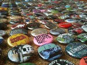 Image of 100 Custom buttons (for your band/label/zine/etc)