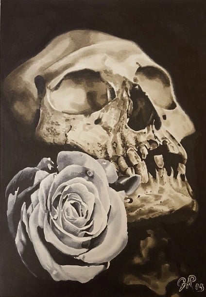 Image of Death Blooms A4 limited edition print