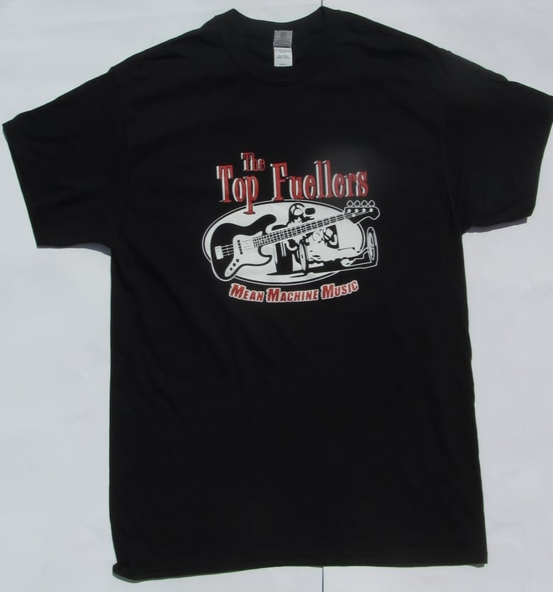 Image of Guitar and Dragster, FRONT PRINT on Black T shirt