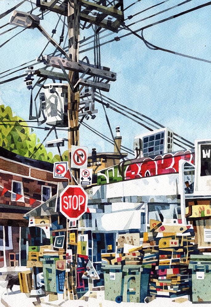 Image of Toronto Streets Watercolour Print