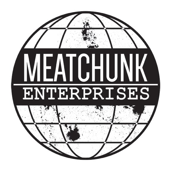 Image of MEATCHUNK GLOBE LOGO STICKER