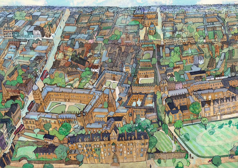 Image of Oxford From Christchurch Greetings Card