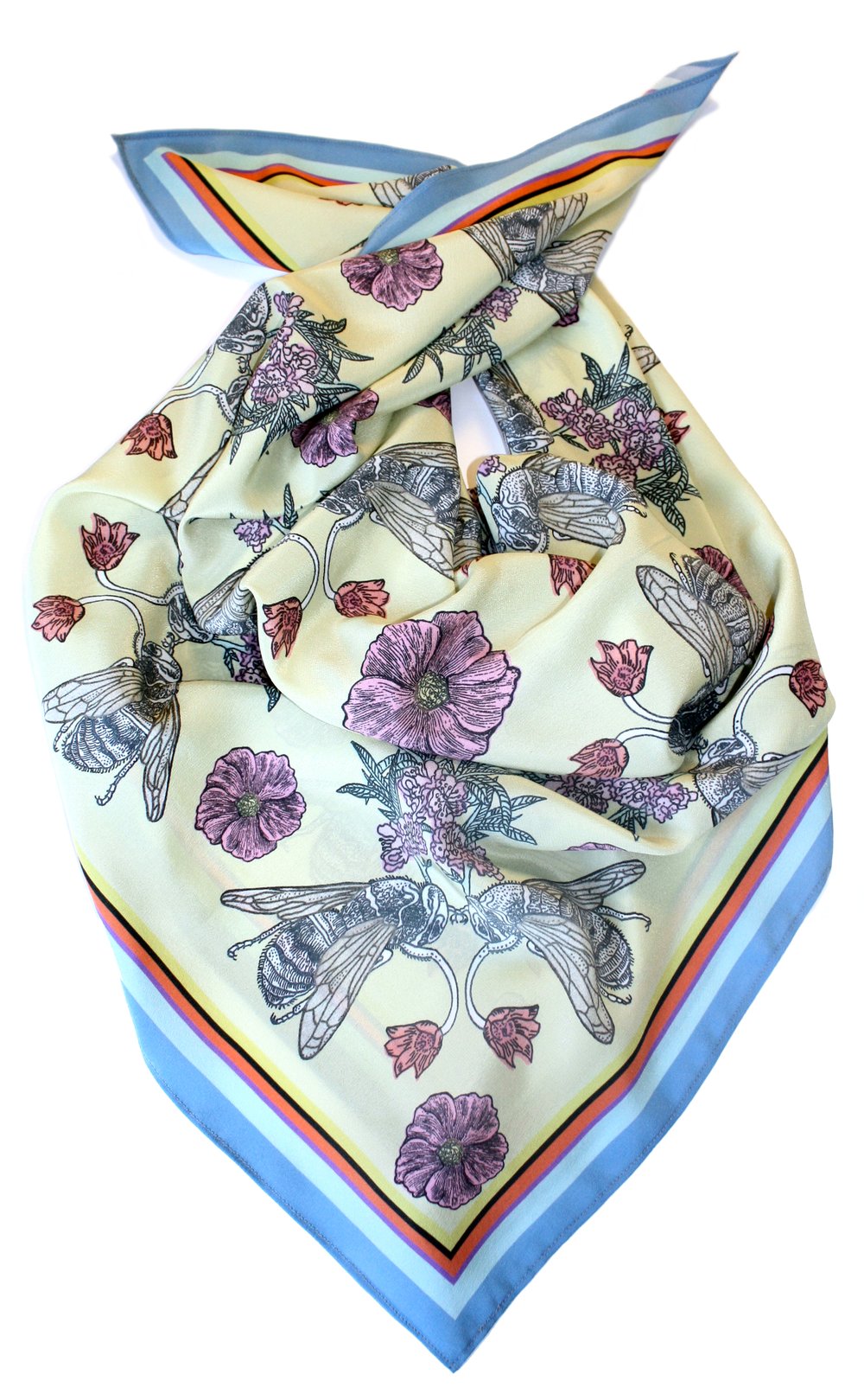 Image of Love Bees Silk Scarf