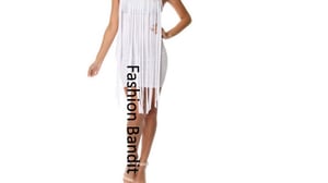 Image of White Fringe Dress