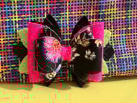Image 1 of Black floral neon bows. Different color combos available in each picture.  