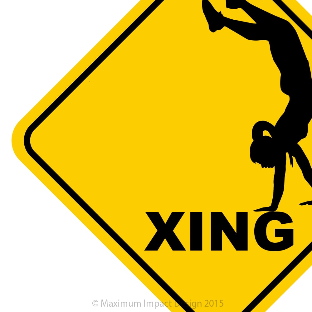 Image of BASM CF Handstand Crossing Sticker