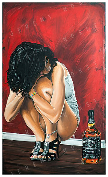 Image of JEREMY WORST Commission Custom Original Acrylic Painting Featured 30 x 20 or 40 x 25 or 50 x 30