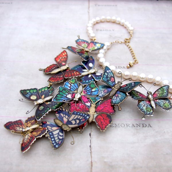 Vintage Butterfly Statement Necklace - Laura Pettifar Designs