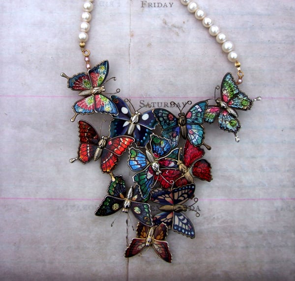 Vintage Butterfly Statement Necklace - Laura Pettifar Designs