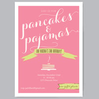 Image 1 of Pancakes & Pajamas Birthday Party Invitations + Envelopes