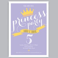 Image 1 of Princess Birthday Party Invitations + Envelopes