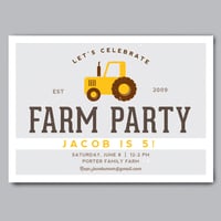 Farm Party Birthday Invitation + Envelopes
