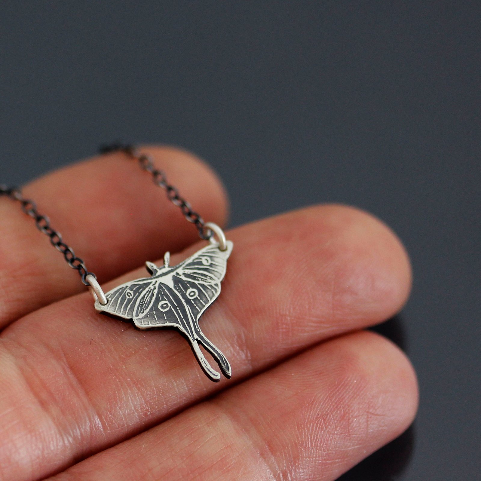 Small Luna Moth Necklace in Silver – The Good Collective