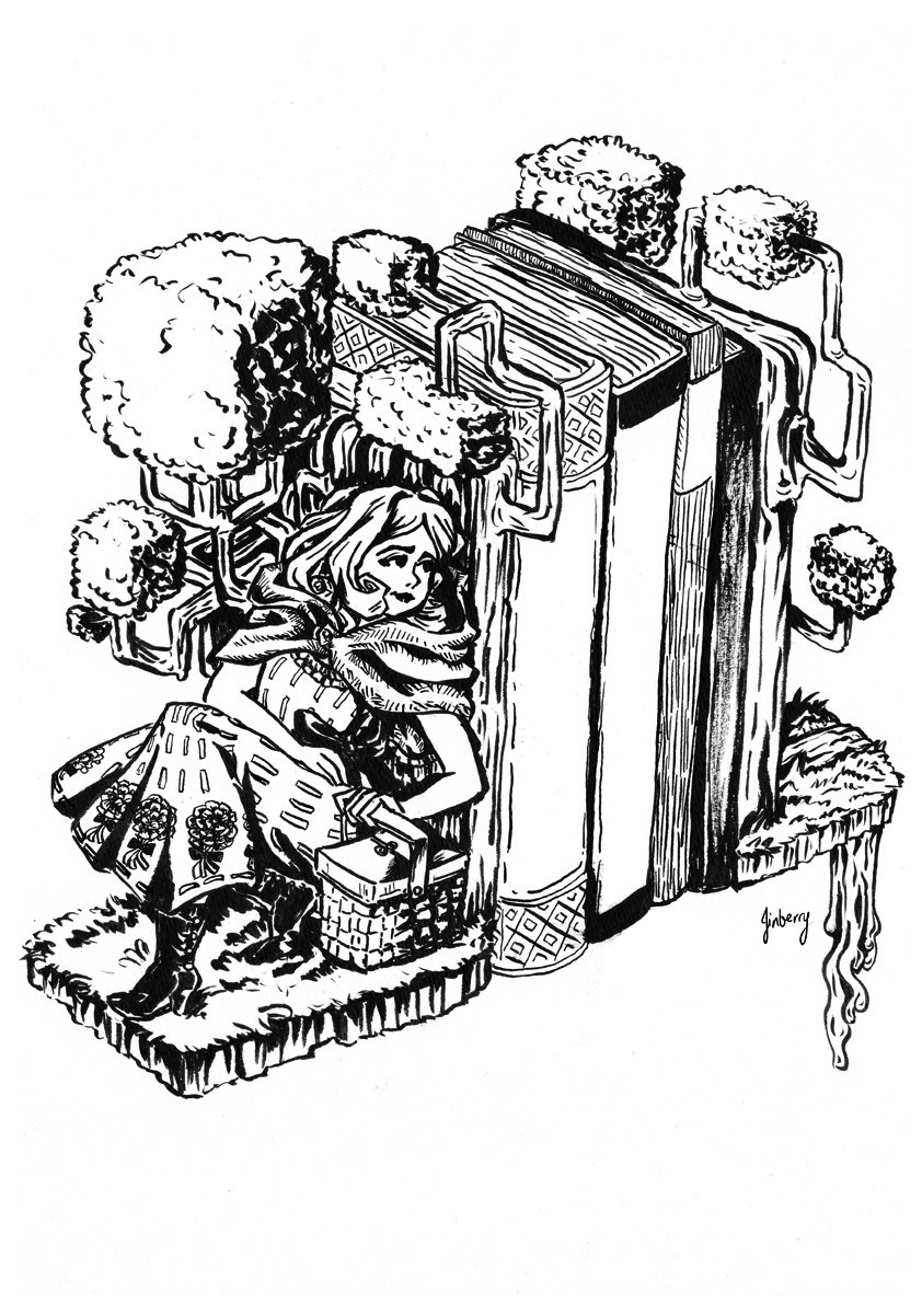 Image of "Fairytale Bookends" Print