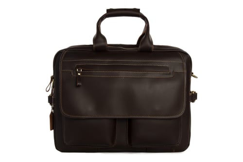 Image of 15'' Handmade Genuine Cow Leather Briefcase / Laptop Bag / Men's Handbag 8951