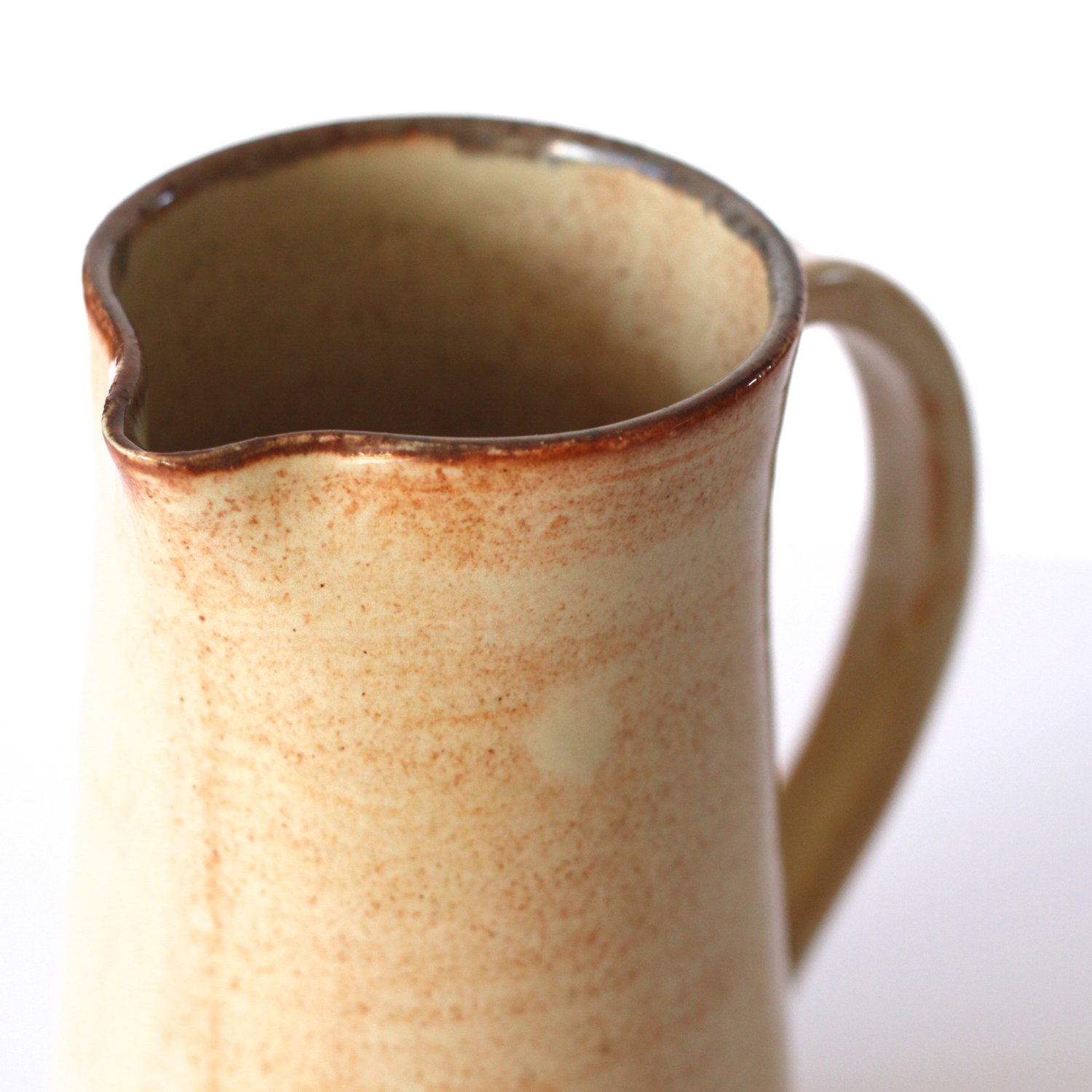 Image of Ceramic Pitcher / Pottery Pitcher / Doubles as a Vase / Shino Vase / 7 inch Pitcher
