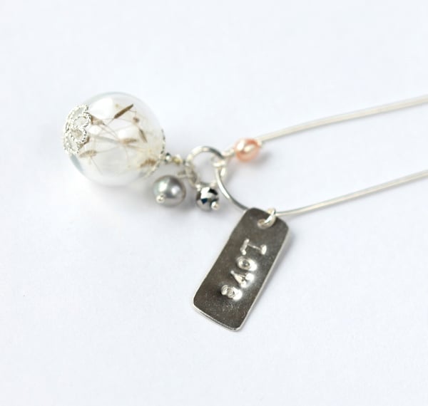 Lottie Love Charm & Dandelion Seed Wish Necklace in Sterling Silver - Laura Pettifar Designs