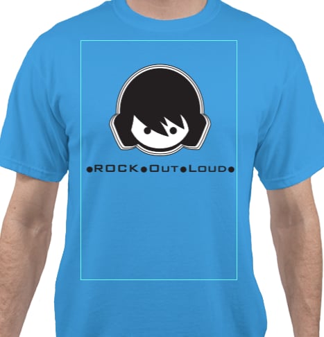 Image of Rock Out Loud-Standard Logo (Blue Shirt)