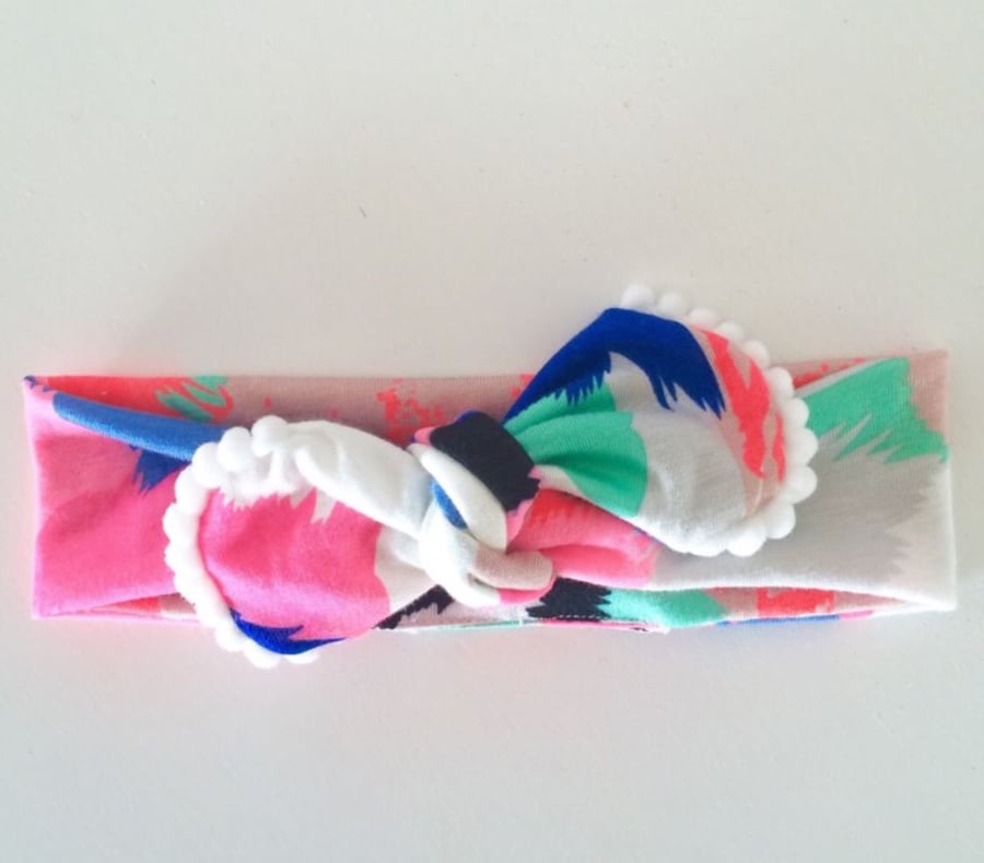 Image of |||| IN STOCK |||| Chique Babies Colour Splash PomPoms TopKnot