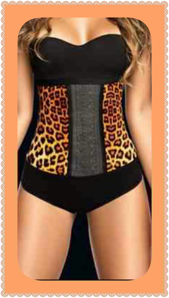 Image of Yellow Leopard Half Body Waist Trainer