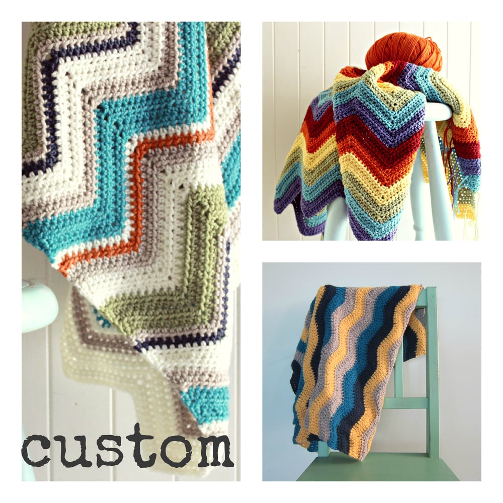 Image of CUSTOM crochet blanket | chevron zig zags