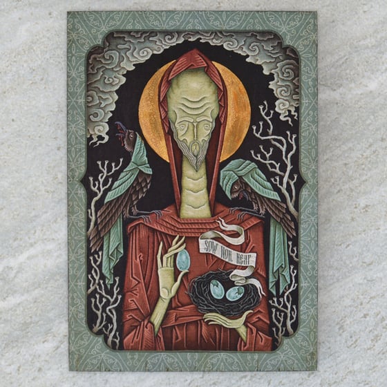 Image of "Sow nor Reap" Wooden Icon