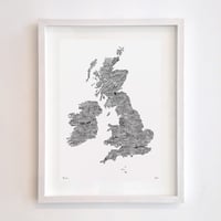 Image 1 of Great British Isles Type Map (A2 White)