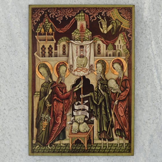 Image of "Lifting the Shroud" Wooden Icon