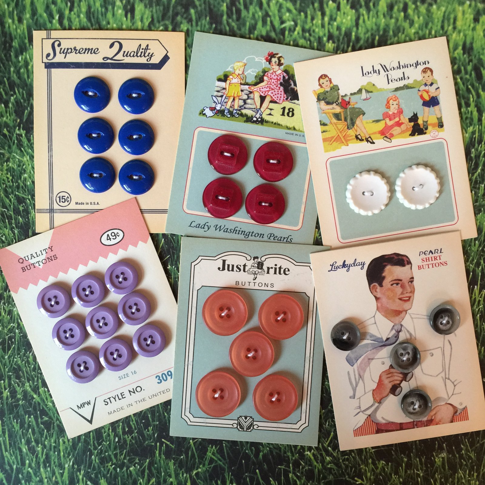 Vintage Button Cards | The Crafty Squirrel