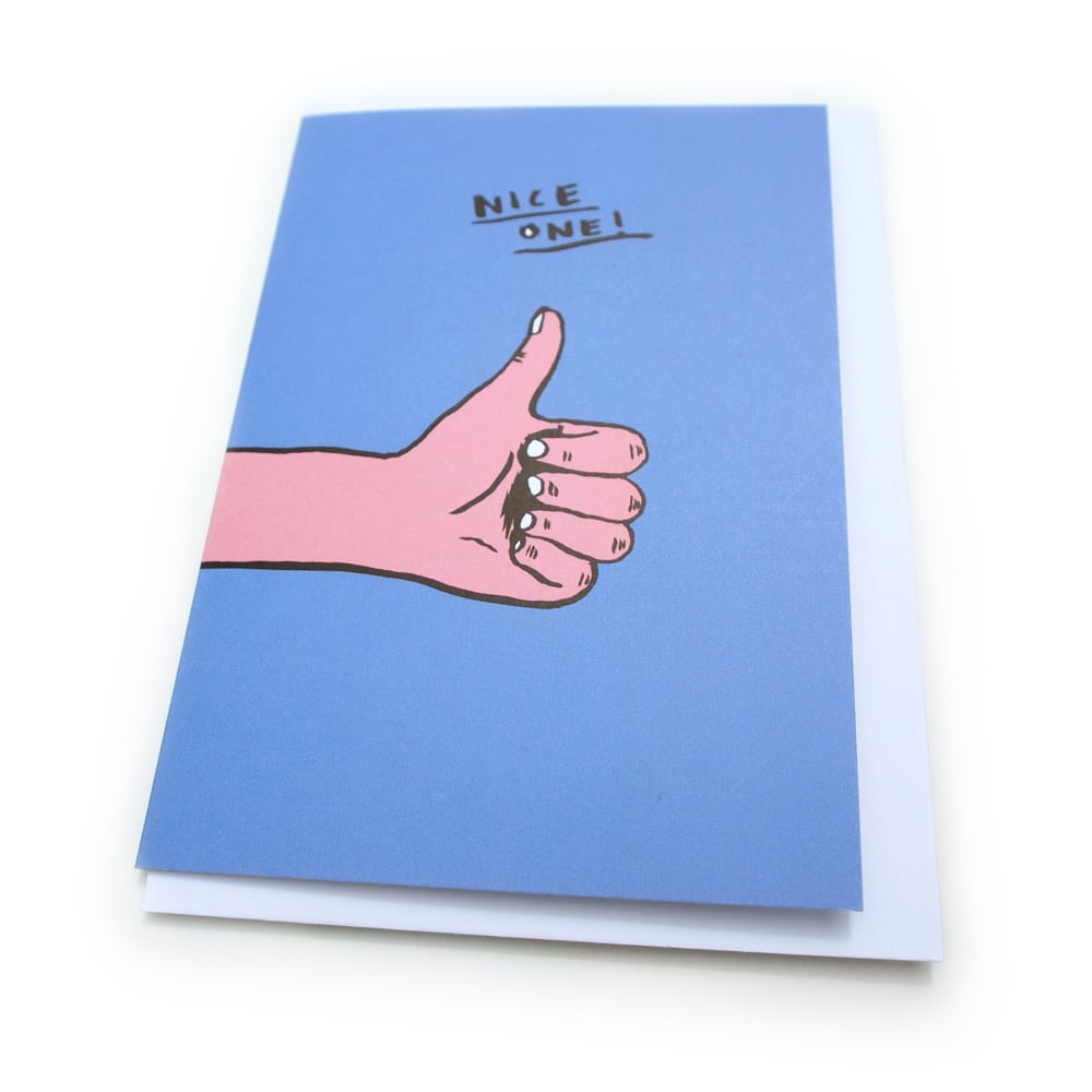 Image of Nice one! Greetings Card (thumbs up)