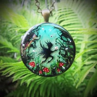 Image 1 of Enchanted Fairy Forest Round Pendant