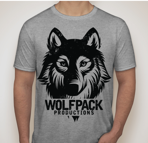 Image of heathered Grey and Black Wolfpack Productions T-Shirt(pre-order)