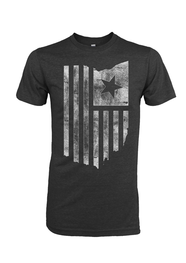 Image of Ohio American Flag Black