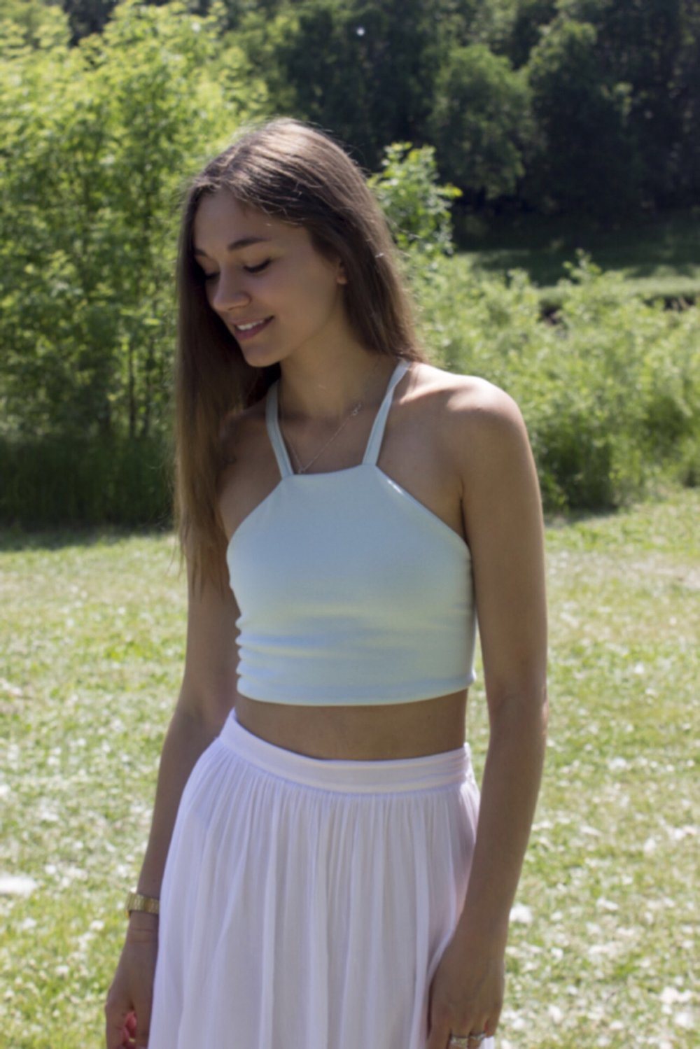 Image of AVA CROP - POWDER BLUE