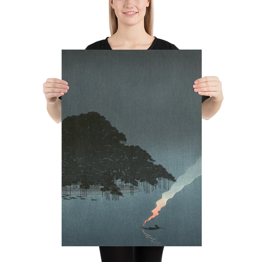 Karasaki - Pines at night - Poster
