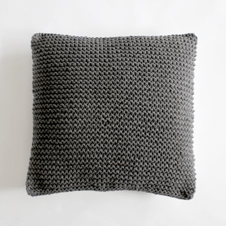 Image of charcoal knit cushion cover