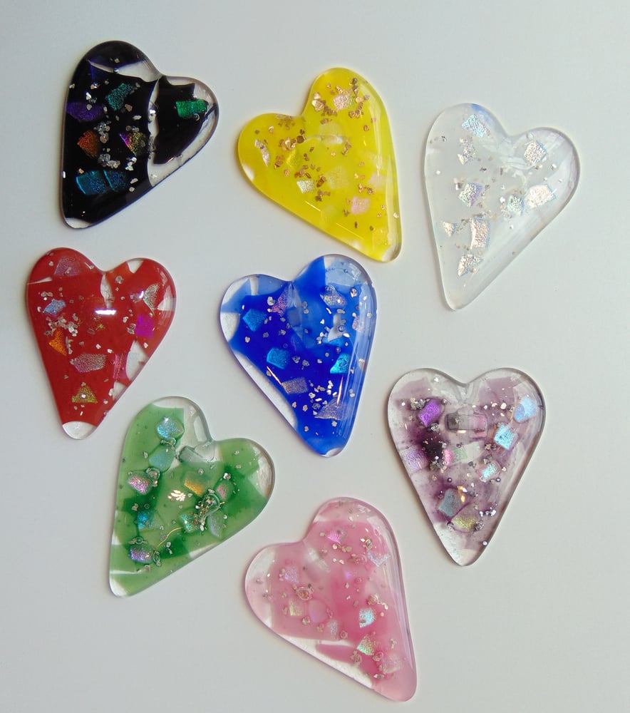 Image of Dichroic Heart Suncatchers