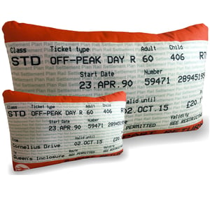 Image of Personalised Train Ticket Cushion
