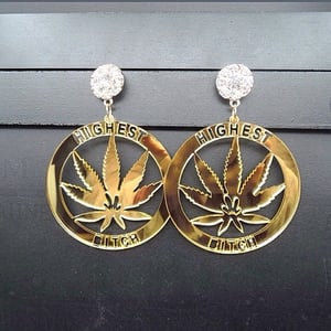 Image of Highest Bitch Gold Earrings 