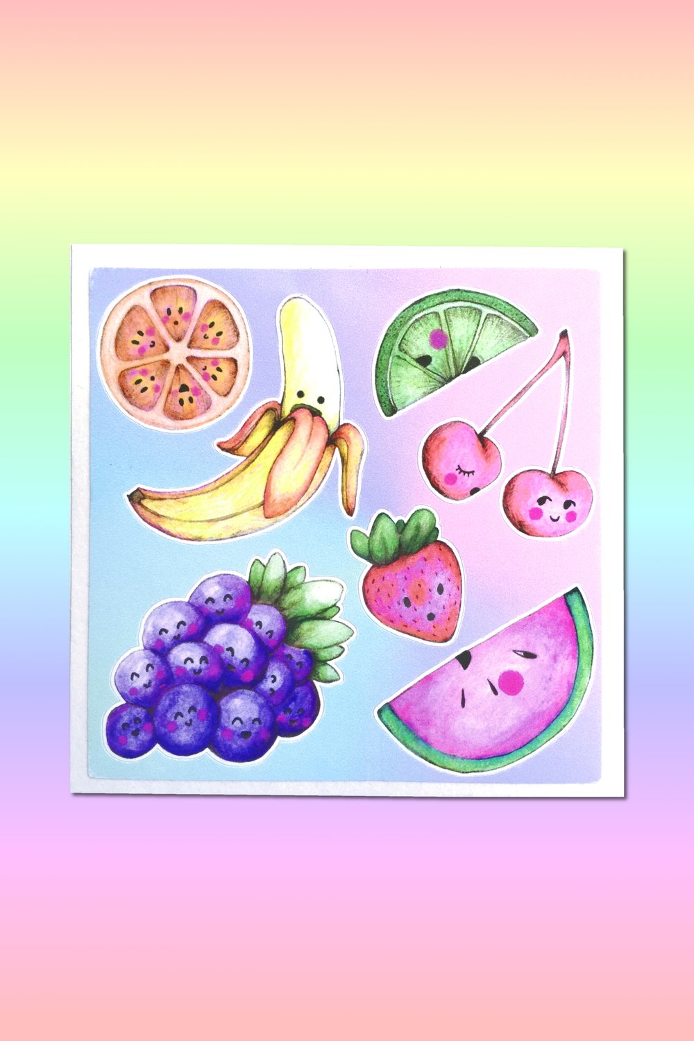 Image of EMOTIONAL FRUIT STICKER SHEET