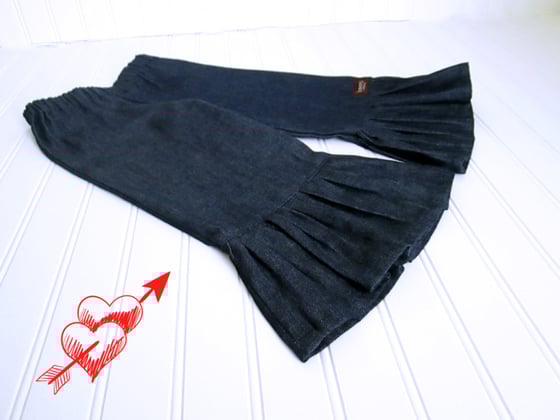 Image of Dark Denim Ruffle Pants