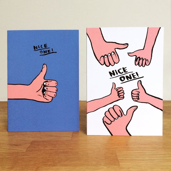 Image of Nice one! Greetings Card (thumbs up)
