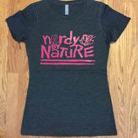Image 1 of ladies nerdy by nature. - graphic tee