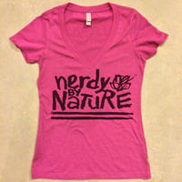 Image 2 of ladies nerdy by nature. - graphic tee