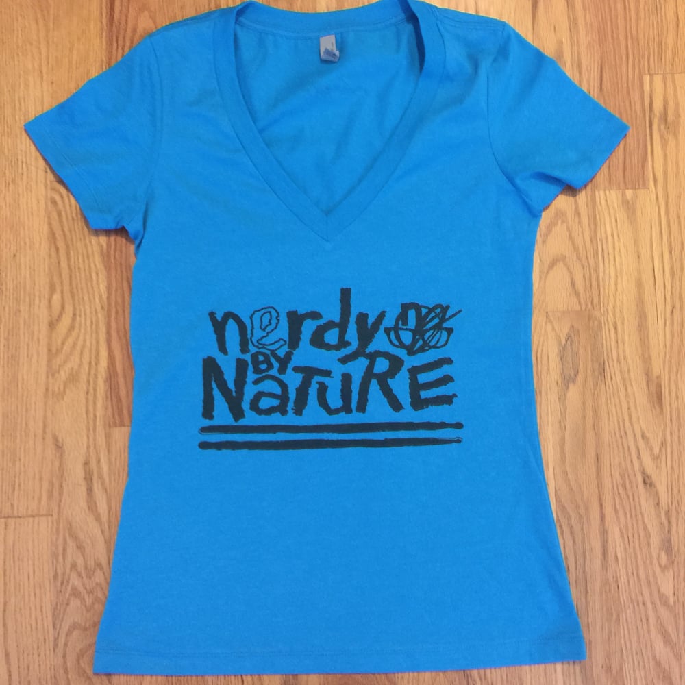 Image of ladies nerdy by nature. - graphic tee