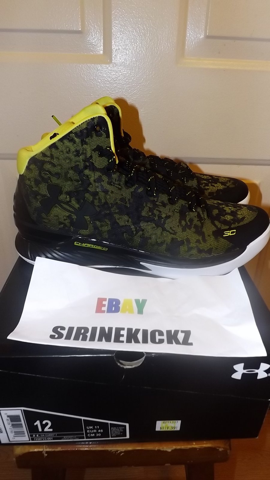 Image of Under Armour UA STEPH Curry ONE TAXI Size 12 Black Taxi 1258723-001 Away mvp 