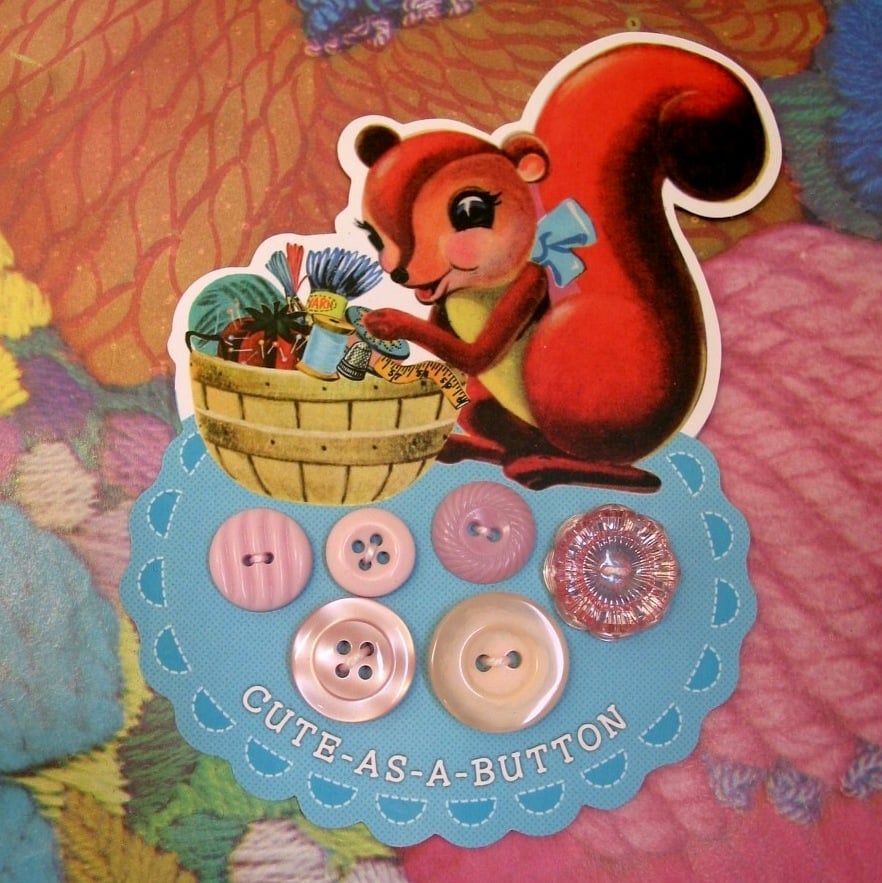 Image of Crafty Squirrel Vintage Buttons