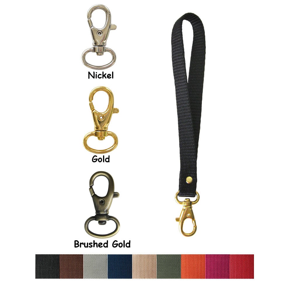 Image of Nylon Webbing Wristlet Strap - 0.5" (half-inch) Wide - Your Choice of Color & Attachable Hook #8