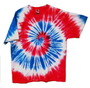 Image of Patriotic Tie Dye Shirt - Red, White, and Blue Spiral - USA Tie Dye For Men and Women