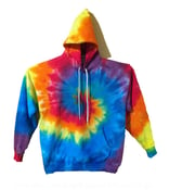 Image of Tie Dye Hoodie Sweatshirt - Rainbow Spiral - 100% Heavyweight Cotton with Drawstring Hood